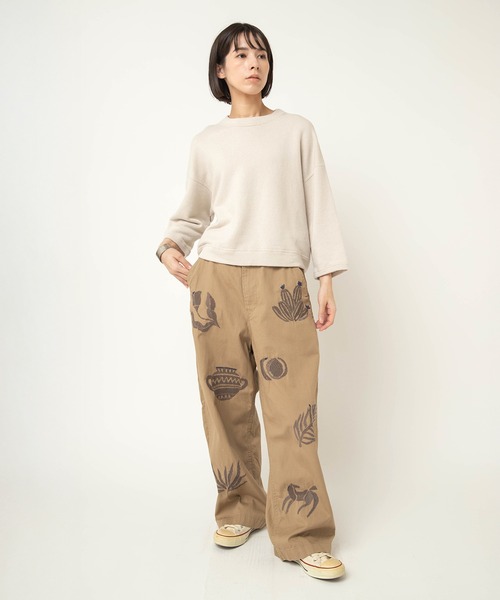 RNA-N(アールエヌエーエヌ)の「M2614 ルーズテリー8分袖プルオーバー(Tシャツ/カットソー・レディース・ベージュ/キナリ/ブラウン・FREE)」の8枚目の写真