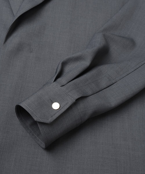 CULLNI（クルニ）の「Dry Gabardine Tailored Collar Shirt Jacket（テーラードジャケット・メンズ・ネイビー/チャコール/カーキ/ブラック・2/1/0）」の9枚目の写真