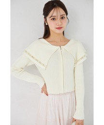 tocco closet | パールラインビックカラーリブニットジップカーディガン(カーディガン/ボレロ)