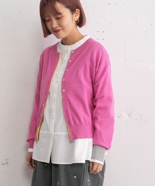 POU DOU DOU(プードゥドゥ)の「ひねり前立てクルーネックカーディガン(カーディガン/ボレロ・レディース・グレー/ブルー/ブラック/イエロー/ピンク・3)」の11枚目の写真