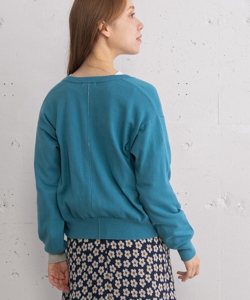 POU DOU DOU(プードゥドゥ)の「ひねり前立てクルーネックカーディガン(カーディガン/ボレロ・レディース・グレー/ブルー/ブラック/イエロー/ピンク・3)」の19枚目の写真