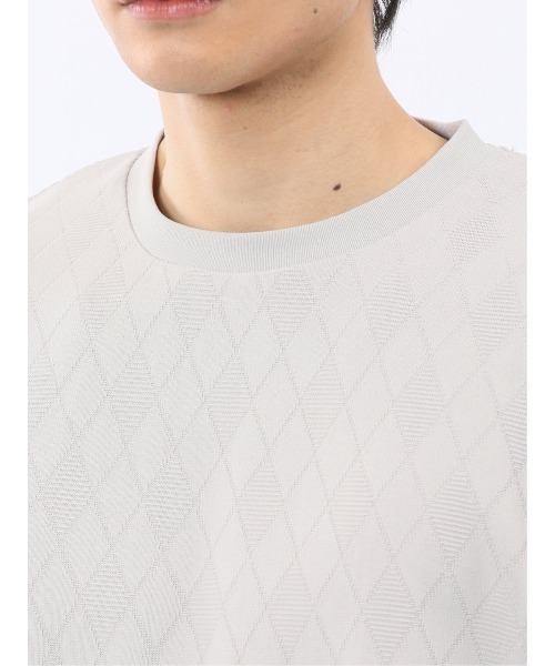 TAKA-Q(タカキュー)の「【ロンT インナー】タカキュー アーガイル ジャガード クルーネック 長袖 Tシャツ(Tシャツ/カットソー・メンズ・ライトグレー/ネイビー・MEDIUM/LARGE/X-LARGE)」の19枚目の写真