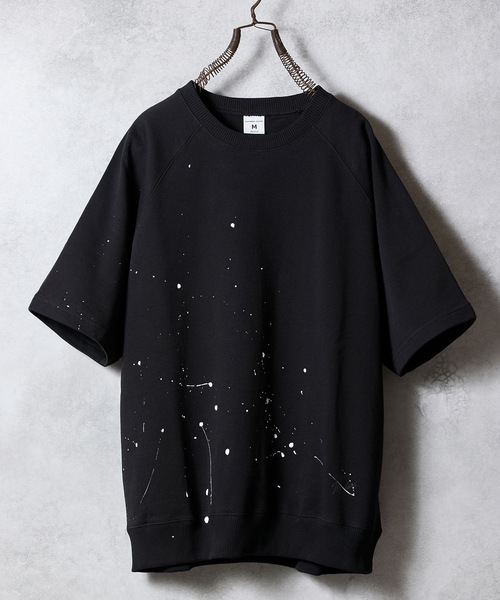 NUMBER (N)INE（ナンバーナイン）の「HAND PAINTED FIRM COTTON RAGLAN SHORT SLEEVE SWEATSHIRT / ハンドペイント ファーム コットン ラグラン ショートスリーブ スウェット（スウェット・メンズ・グレー系その他2/グレー系その他3/ブラック/ブラック系その他2/グレー・M/L/XL）」の2枚目の写真