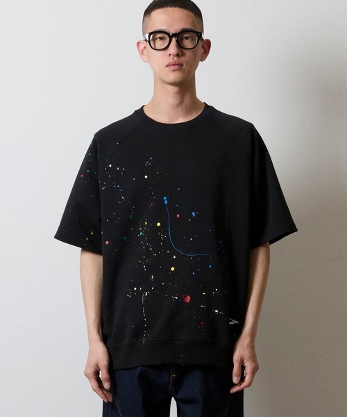 HAND PAINTED FIRM COTTON LIGHT SHORT PILE RAGLAN SHORT SLEEVE