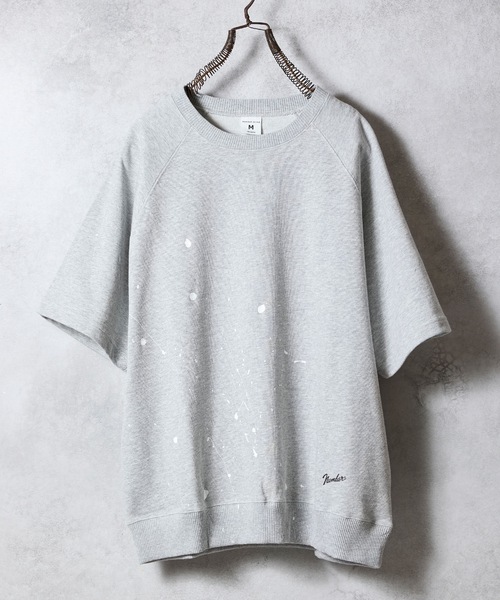 NUMBER (N)INE（ナンバーナイン）の「HAND PAINTED FIRM COTTON RAGLAN SHORT SLEEVE SWEATSHIRT / ハンドペイント ファーム コットン ラグラン ショートスリーブ スウェット（スウェット・メンズ・グレー系その他2/グレー系その他3/ブラック/ブラック系その他2/グレー・M/L/XL）」の4枚目の写真