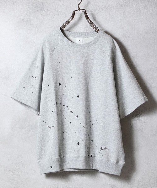 NUMBER (N)INE（ナンバーナイン）の「HAND PAINTED FIRM COTTON RAGLAN SHORT SLEEVE SWEATSHIRT / ハンドペイント ファーム コットン ラグラン ショートスリーブ スウェット（スウェット・メンズ・グレー系その他2/グレー系その他3/ブラック/ブラック系その他2/グレー・M/L/XL）」の5枚目の写真