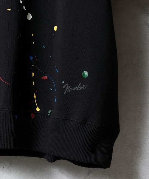 NUMBER (N)INE（ナンバーナイン）の「HAND PAINTED FIRM COTTON RAGLAN SHORT SLEEVE SWEATSHIRT / ハンドペイント ファーム コットン ラグラン ショートスリーブ スウェット（スウェット・メンズ・グレー系その他2/グレー系その他3/ブラック/ブラック系その他2/グレー・M/L/XL）」の9枚目の写真