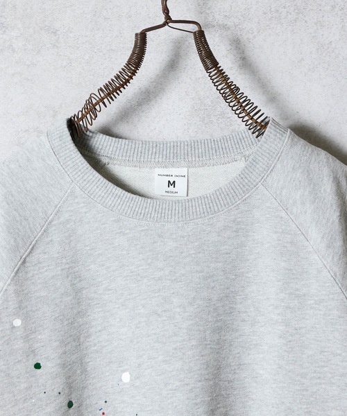 NUMBER (N)INE（ナンバーナイン）の「HAND PAINTED FIRM COTTON RAGLAN SHORT SLEEVE SWEATSHIRT / ハンドペイント ファーム コットン ラグラン ショートスリーブ スウェット（スウェット・メンズ・グレー系その他2/グレー系その他3/ブラック/ブラック系その他2/グレー・M/L/XL）」の12枚目の写真