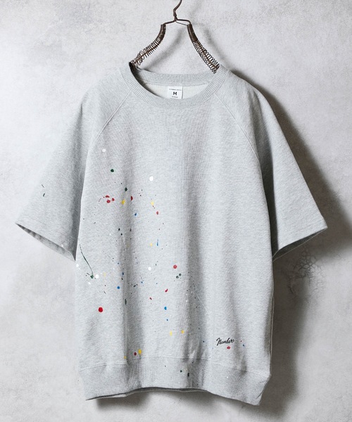 NUMBER (N)INE（ナンバーナイン）の「HAND PAINTED FIRM COTTON RAGLAN SHORT SLEEVE SWEATSHIRT / ハンドペイント ファーム コットン ラグラン ショートスリーブ スウェット（スウェット・メンズ・グレー系その他2/グレー系その他3/ブラック/ブラック系その他2/グレー・M/L/XL）」の11枚目の写真