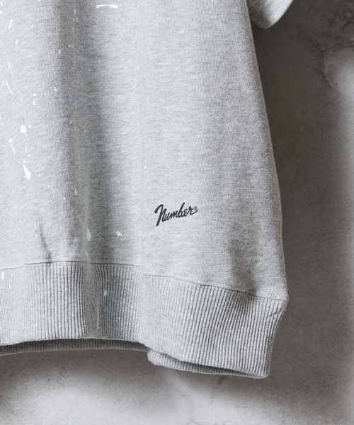 NUMBER (N)INE(ナンバーナイン)の「HAND PAINTED FIRM COTTON LIGHT SHORT PILE RAGLAN SHORT SLEEVE SWEATSHIRT / ハンドペイント ファーム コットン ライト ミニ裏毛 ラグラン ショートスリーブ スウェット(スウェット・メンズ・グレー系その他2/グレー系その他3/ブラック/ブラック系その他2/グレー/ブラック系その他3/ブラック系その他4・M/L/XL)」の15枚目の写真