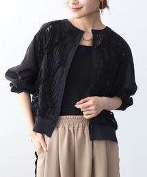 Jines（ジネス）の「テープ刺繍レースカーディガン（カーディガン/ボレロ）」