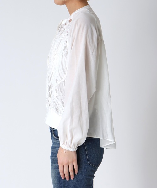 Jines（ジネス）の「テープ刺繍レースカーディガン（カーディガン/ボレロ・レディース・ブラック/ホワイト/アイボリー・38）」の12枚目の写真