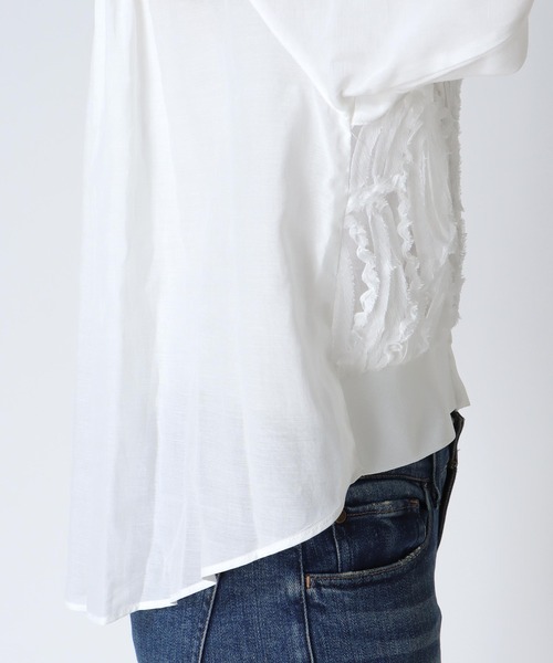 Jines（ジネス）の「テープ刺繍レースカーディガン（カーディガン/ボレロ・レディース・ブラック/ホワイト/アイボリー・38）」の8枚目の写真