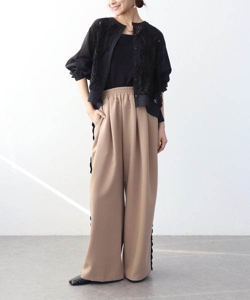 Jines（ジネス）の「テープ刺繍レースカーディガン（カーディガン/ボレロ・レディース・ブラック/ホワイト/アイボリー・38）」の20枚目の写真