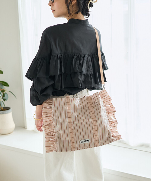 FREAK'S STORE(フリークスストア)の「OUTDOOR PRODUCTS × FREAK'S STORE/アウトドアプロダクツ 別注 2WAY ストライプ PVC トートバッグ/ショルダーバッグ/PVCバッグ/A4サイズトートバッグ(トートバッグ・レディース・ブルー/ベージュ/ブラウン・ONE SIZE)」の13枚目の写真