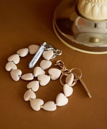 HASHIBAMI | 【HASHIBAMI】ハート型ウッド＋天然石 ハンドストラップ(スマホグッズ)