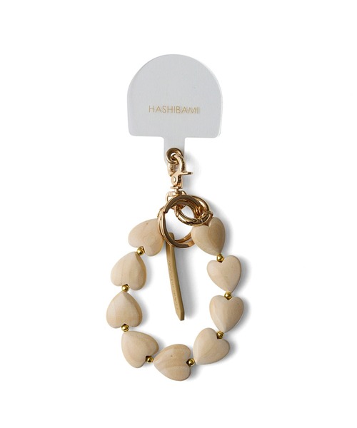HASHIBAMI（ハシバミ）の「【HASHIBAMI】ハート型ウッド＋天然石 ハンドストラップ（スマホグッズ・レディース・シルバー/ゴールド・FREE）」の6枚目の写真