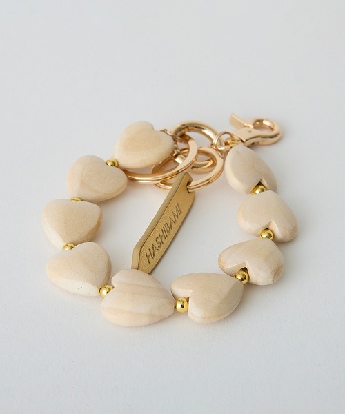 HASHIBAMI（ハシバミ）の「【HASHIBAMI】ハート型ウッド＋天然石 ハンドストラップ（スマホグッズ・レディース・シルバー/ゴールド・FREE）」の8枚目の写真