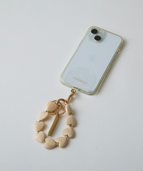 HASHIBAMI（ハシバミ）の「【HASHIBAMI】ハート型ウッド＋天然石 ハンドストラップ（スマホグッズ・レディース・シルバー/ゴールド・FREE）」の9枚目の写真