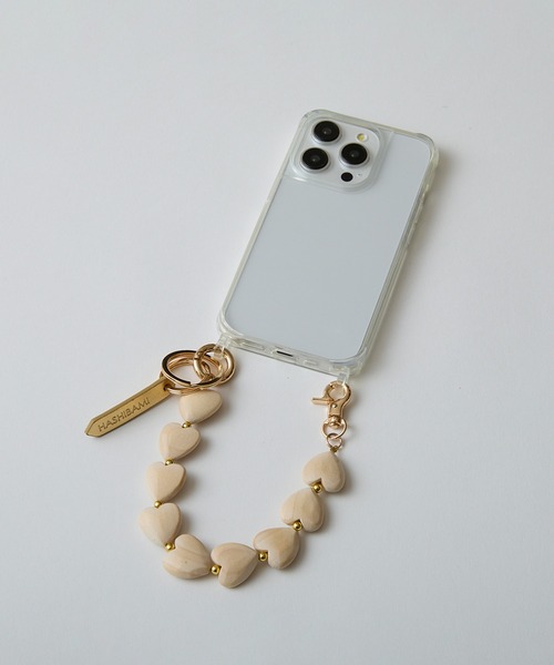 HASHIBAMI（ハシバミ）の「【HASHIBAMI】ハート型ウッド＋天然石 ハンドストラップ（スマホグッズ・レディース・シルバー/ゴールド・FREE）」の10枚目の写真