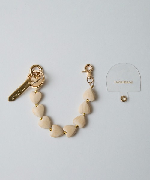 HASHIBAMI（ハシバミ）の「【HASHIBAMI】ハート型ウッド＋天然石 ハンドストラップ（スマホグッズ・レディース・シルバー/ゴールド・FREE）」の12枚目の写真