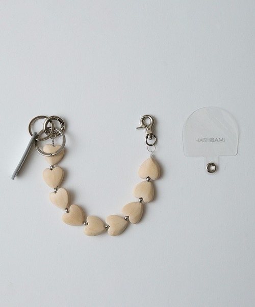 HASHIBAMI（ハシバミ）の「【HASHIBAMI】ハート型ウッド＋天然石 ハンドストラップ（スマホグッズ・レディース・シルバー/ゴールド・FREE）」の17枚目の写真