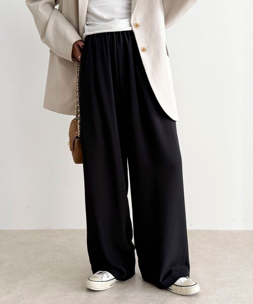 fredy emue（フレディエミュ）の「【ラクなのにきちんと見え】シャラリツイル イージーパンツ（その他パンツ・レディース・ブラウン/レモンイエロー/ブラック/ベージュ・36/38）」の6枚目の写真