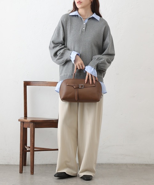 COLONY 2139(コロニートゥーワンスリーナイン)の「フロントベルトボストンバッグ(ボストンバッグ・レディース・ブラウン/ブラック・FREE)」の6枚目の写真