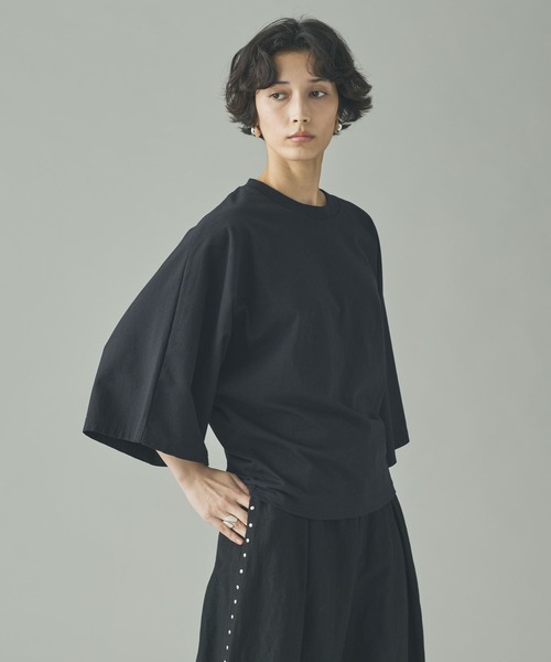 Curensology（カレンソロジー）の「Curensology(カレンソロジー)/ドルマンナローTシャツ（Tシャツ/カットソー・レディース・ホワイト/ブラック/グレー・FREE）」の11枚目の写真