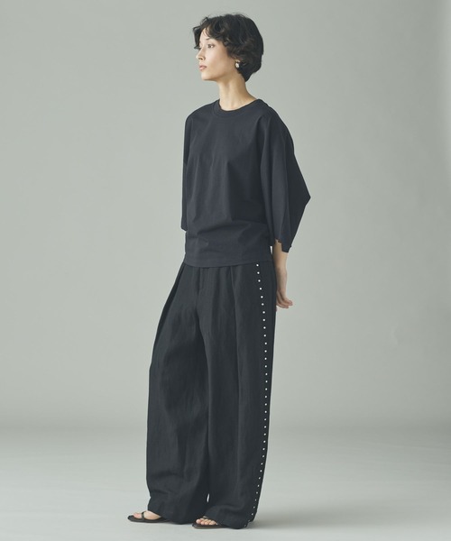 Curensology（カレンソロジー）の「Curensology(カレンソロジー)/ドルマンナローTシャツ（Tシャツ/カットソー・レディース・ホワイト/ブラック/グレー・FREE）」の14枚目の写真