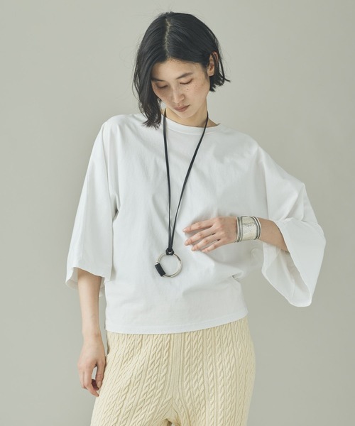 Curensology（カレンソロジー）の「Curensology(カレンソロジー)/ドルマンナローTシャツ（Tシャツ/カットソー・レディース・ホワイト/ブラック/グレー・FREE）」の4枚目の写真