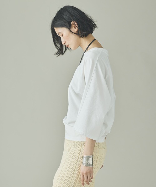 Curensology（カレンソロジー）の「Curensology(カレンソロジー)/ドルマンナローTシャツ（Tシャツ/カットソー・レディース・ホワイト/ブラック/グレー・FREE）」の5枚目の写真