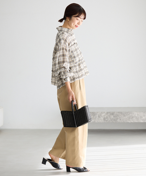 IENA（イエナ）の「A VACATION/ア ヴァケーション 別注 SEESAW RTN S バッグ 26SS-A112（ハンドバッグ・レディース・キャメル/ブラック・FREE）」の16枚目の写真