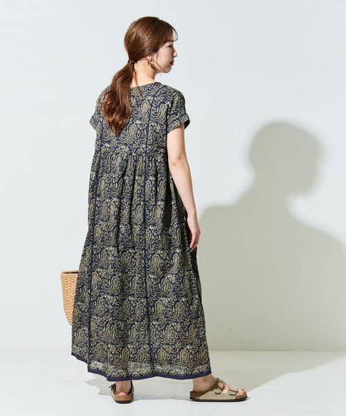 限定展開 インド ペイズリー スキッパー ワンピース（ワンピース