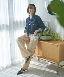 【M/Lサイズ展開】ストライプイージーパンツ