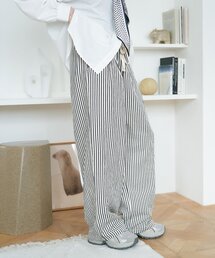【M/Lサイズ展開】ストライプイージーパンツ
