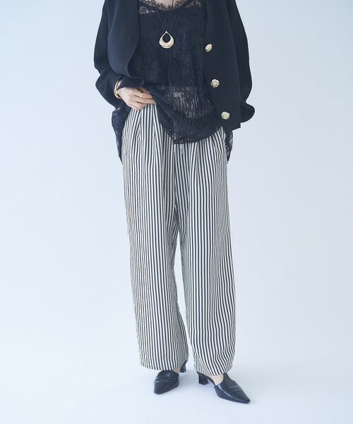 Remind me and forever（リマインドミーアンドフォーエバー）の「【M/Lサイズ展開】ストライプイージーパンツ（その他パンツ・レディース・ネイビー/マスタード/ブラック・LARGE/MEDIUM）」の11枚目の写真