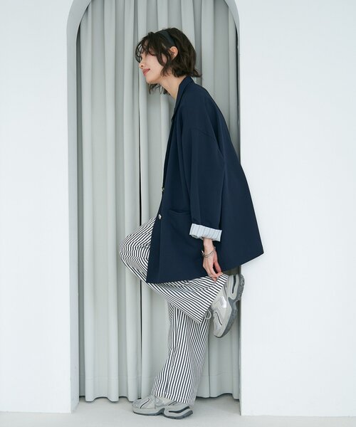 Remind me and forever(リマインドミーアンドフォーエバー)の「【M/Lサイズ展開】ストライプイージーパンツ(その他パンツ・レディース・ネイビー/マスタード/ブラック・LARGE/MEDIUM)」の21枚目の写真
