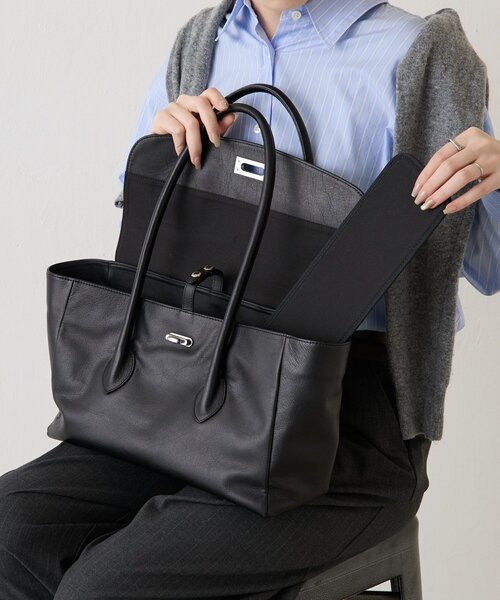 russet（ラシット）の「《@__serako.r__企画》ソフトレザーフラップトートバッグ（トートバッグ・レディース・ブラック・FREE）」の14枚目の写真