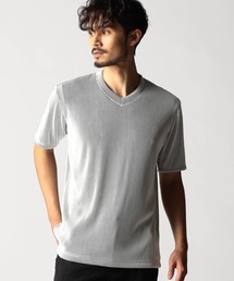NICOLE CLUB FOR MEN | タックボーダー Vネック半袖カットソー(Tシャツ/カットソー)