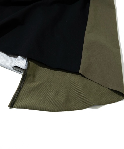 CUBE SUGAR（キューブシュガー）の「CUBE SUGAR/キューブシュガー　デニム x ジャージー クレイジースカート（スカート・レディース・カーキ・FREE）」の5枚目の写真