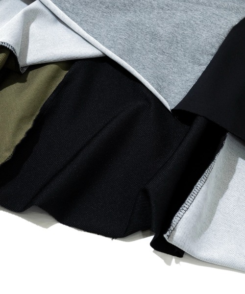 CUBE SUGAR（キューブシュガー）の「CUBE SUGAR/キューブシュガー　デニム x ジャージー クレイジースカート（スカート・レディース・カーキ・FREE）」の6枚目の写真