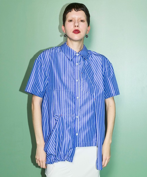 【新品】OMMO / ASYMME DESIGN H/S SHIRT OMMO（オーエムエムオー）の「ASYMME DESIGN H/S SHIRT（シャツ