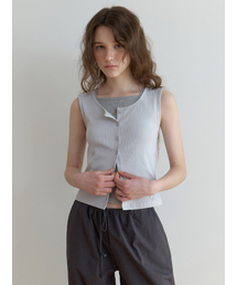 Nap button sleeveless (pale blue)