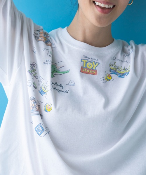 Disney(ディズニー)の「<Disney>【トイストーリー】綿混素材ゆるっとTシャツ(Tシャツ/カットソー・レディース・オフホワイト・X-LARGE/LARGE/MEDIUM/XX-LARGE)」の10枚目の写真