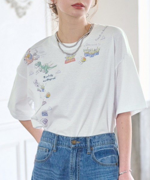 Disney(ディズニー)の「<Disney>【トイストーリー】綿混素材ゆるっとTシャツ(Tシャツ/カットソー・レディース・オフホワイト・X-LARGE/LARGE/MEDIUM/XX-LARGE)」の20枚目の写真