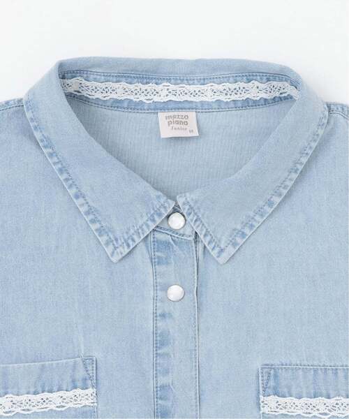 mezzo piano Junior(メゾピアノジュニア)の「ライトデニムシャツ(シャツ/ブラウス・キッズ・ライトブルー・L:160cm/M:150cm/S:140cm)」の3枚目の写真