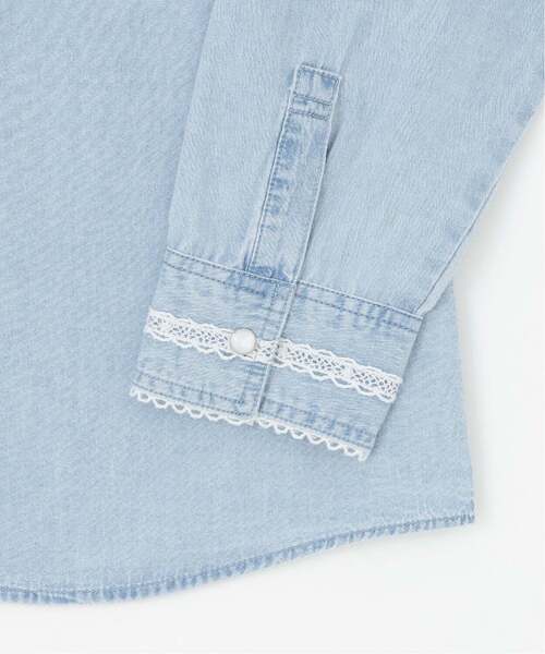 mezzo piano Junior(メゾピアノジュニア)の「ライトデニムシャツ(シャツ/ブラウス・キッズ・ライトブルー・L:160cm/M:150cm/S:140cm)」の6枚目の写真