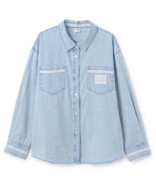 mezzo piano Junior(メゾピアノジュニア)の「ライトデニムシャツ(シャツ/ブラウス・キッズ・ライトブルー・L:160cm/M:150cm/S:140cm)」の8枚目の写真