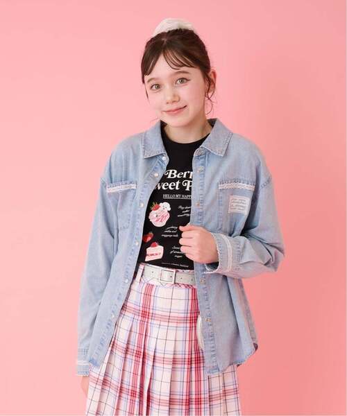 mezzo piano Junior(メゾピアノジュニア)の「ライトデニムシャツ(シャツ/ブラウス・キッズ・ライトブルー・L:160cm/M:150cm/S:140cm)」の9枚目の写真